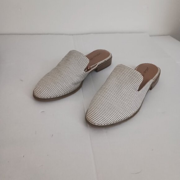 Indigo Rd Black Cream Stripe Mule Heels Womens Sz 8 - Picture 16 of 16